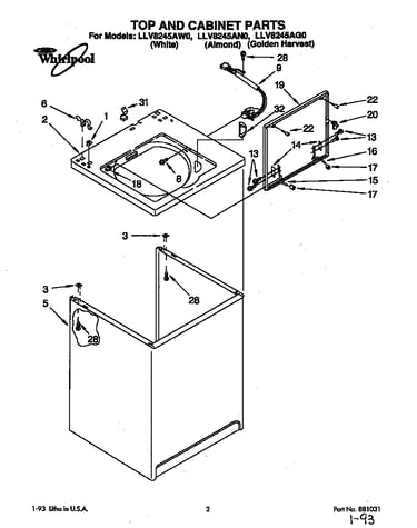 Top and cabinet