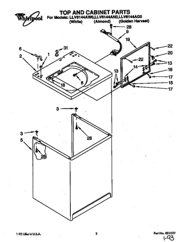 Top and cabinet