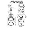 Whirlpool LLV6144AW0 agitator, basket and tub diagram