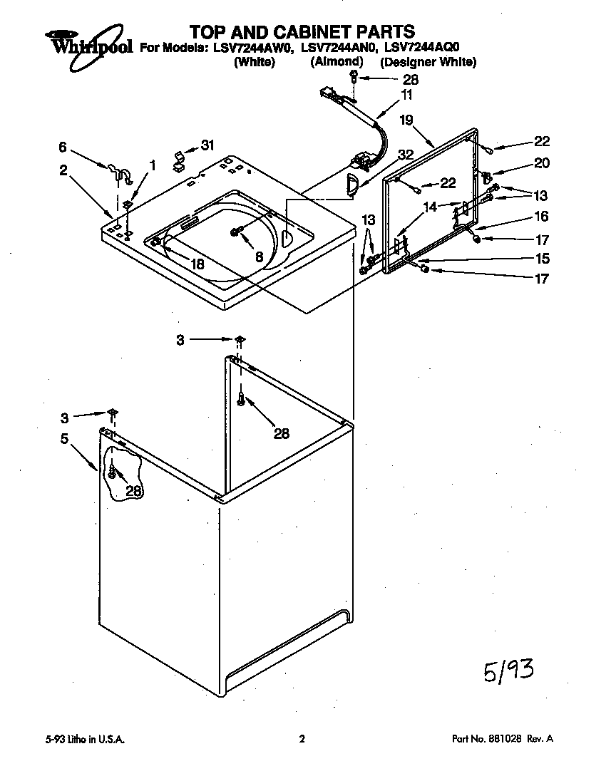 Top and cabinet