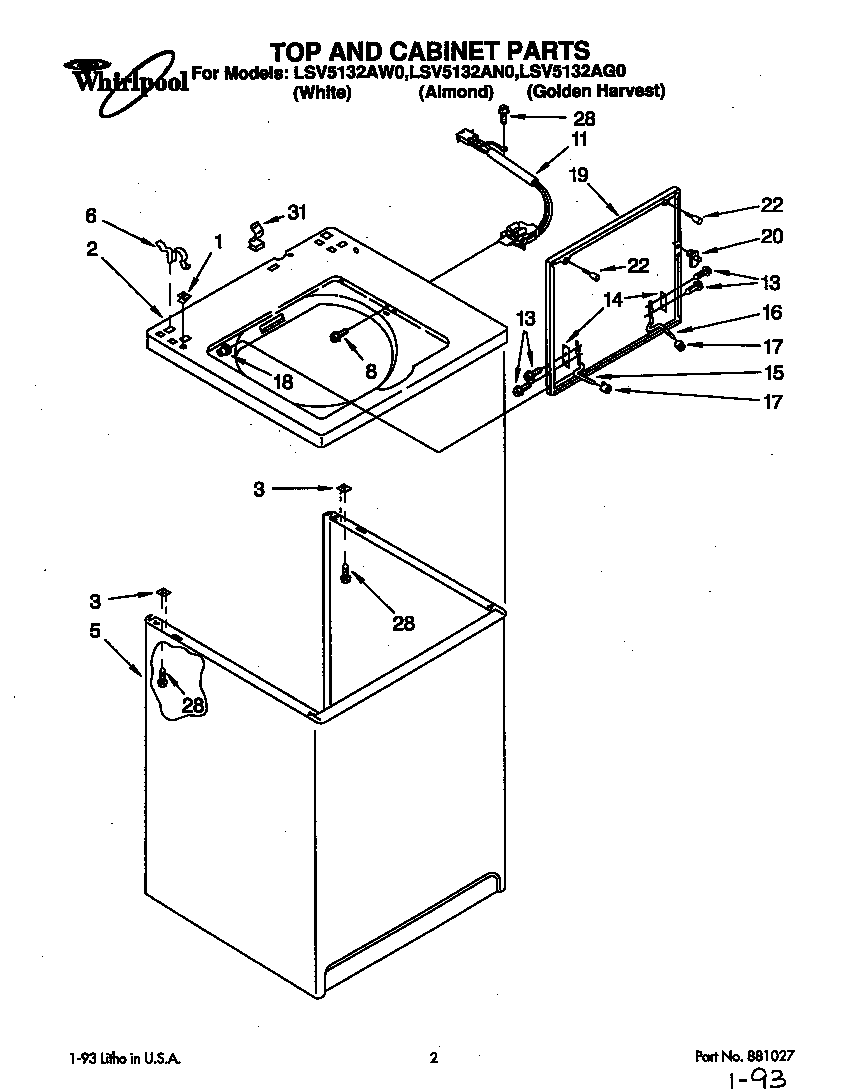 Top and cabinet