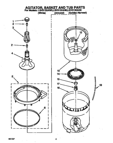 Agitator, basket and tub