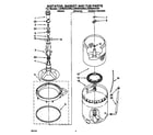 Whirlpool LSR6244AW0 agitator, basket and tub diagram