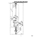 Whirlpool LSR6244AW0 brake and drive tube diagram