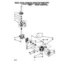 Whirlpool LSP9355AW0 brake, clutch, gearcase, motor and pump diagram