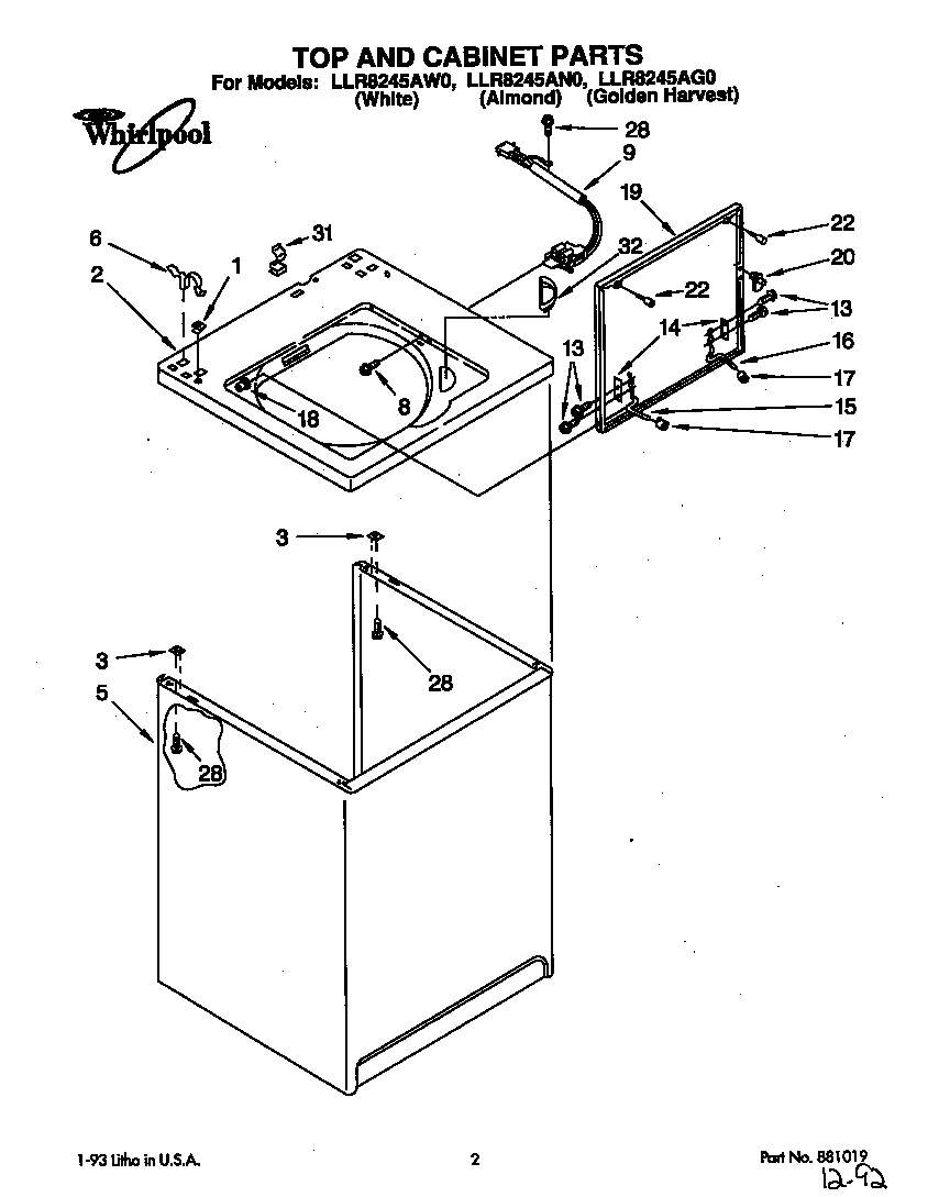 Top and cabinet