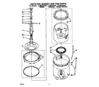 Whirlpool LLR8245AW0 agitator, basket and tub diagram