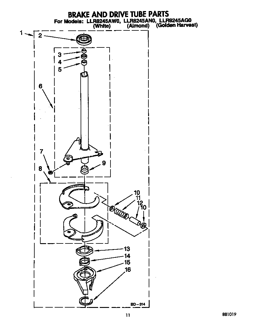 Brake and drive tube