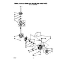 Whirlpool LST7233AW0 brake, clutch, gearcase, motor and pump diagram