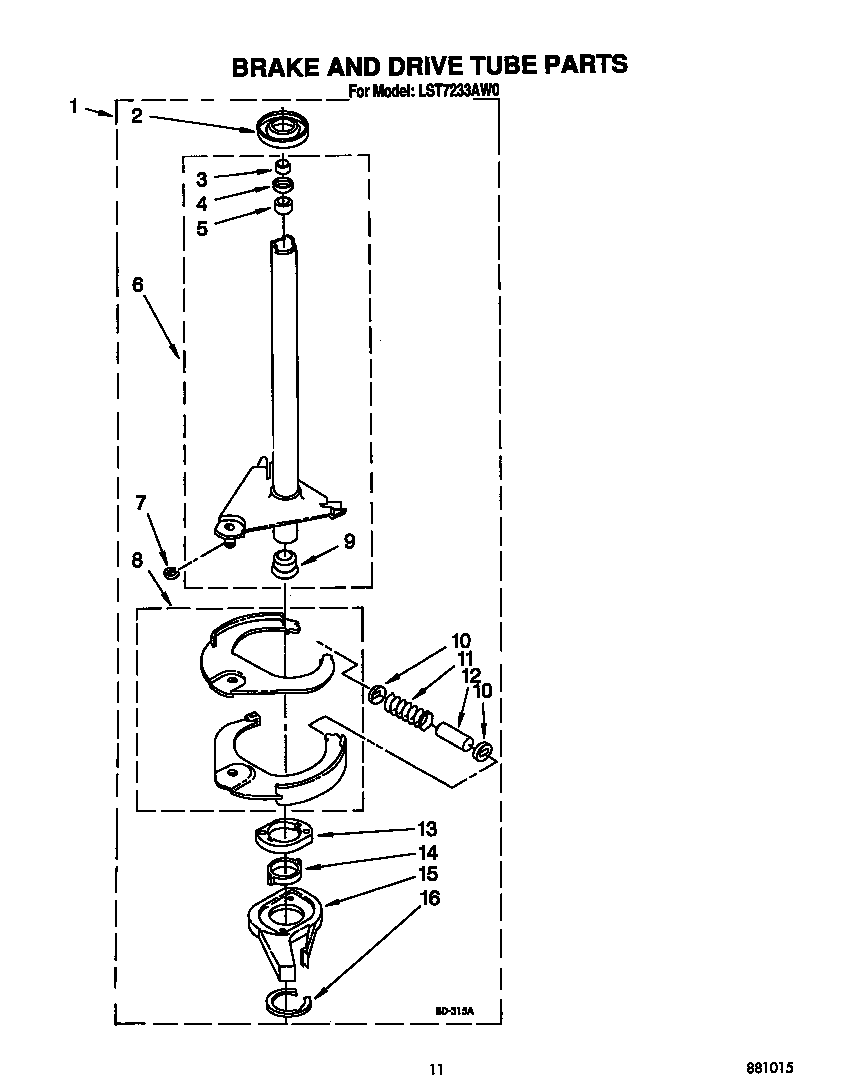 Brake and drive tube