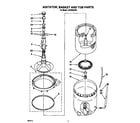 Whirlpool LSV6233AW0 agitator, basket and tub diagram