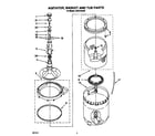 Whirlpool LBV5133AW0 agitator, basket and tub diagram
