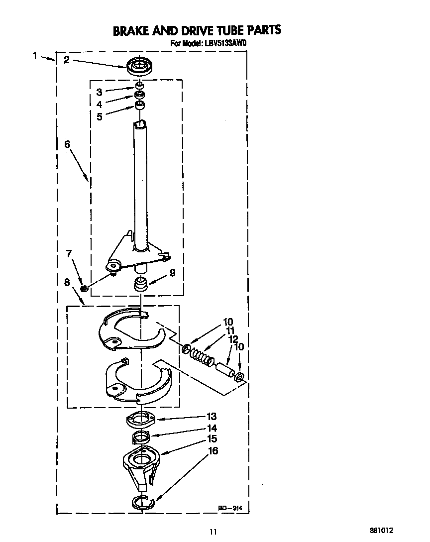 Brake and drive tube