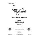 Whirlpool LBT6133AW0 front cover diagram