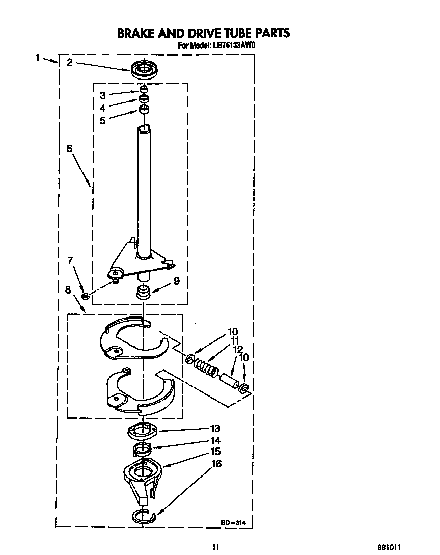 Brake and drive tube
