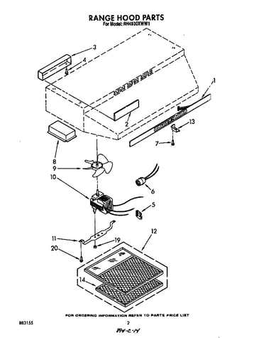 Range hood parts