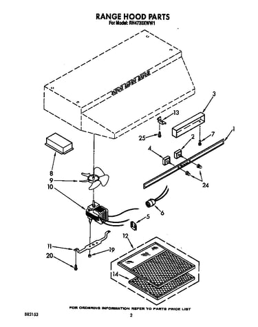 Range hood parts