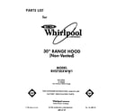 Whirlpool RH2730XWW1 cover diagram