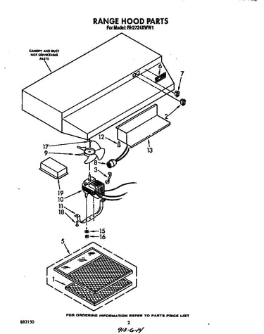 Range hood parts