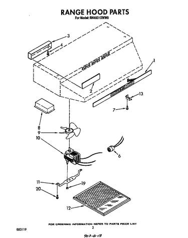 Range hood parts