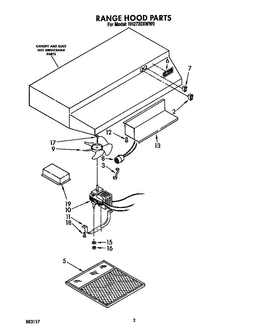 RANGE HOOD PARTS