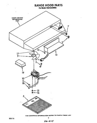 Range hood parts