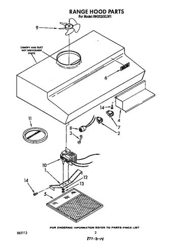 Range hood parts
