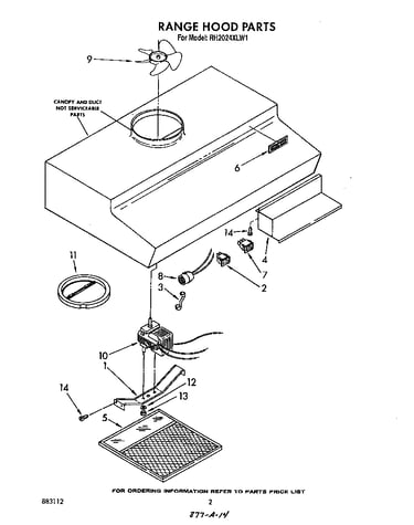 Range hood parts