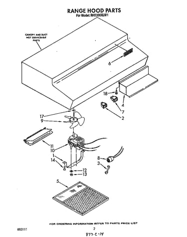 Range hood parts