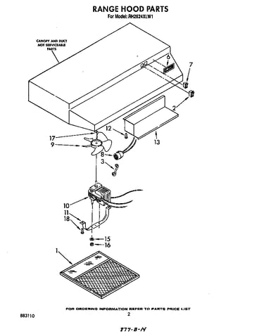 Range hood parts