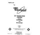 Whirlpool RH6430XLW0 cover diagram