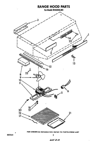 Range hood parts