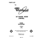 Whirlpool RH6330XLW2 cover diagram