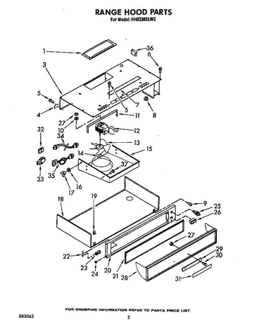 Range hood parts