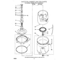 Whirlpool LSV6234AW0 agitator, basket and tub diagram