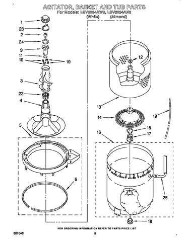 Agitator, basket and tub
