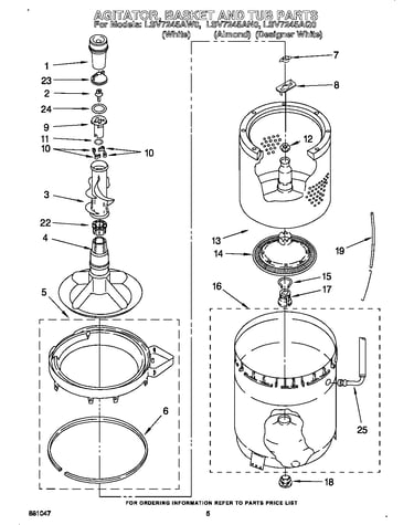 Agitator, basket and tub