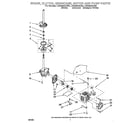 Whirlpool LSN8244AW0 brake, clutch, gearcase, motor and pump diagram