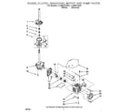Whirlpool LLN8244AW0 brake, clutch, gearcase, motor and pump diagram