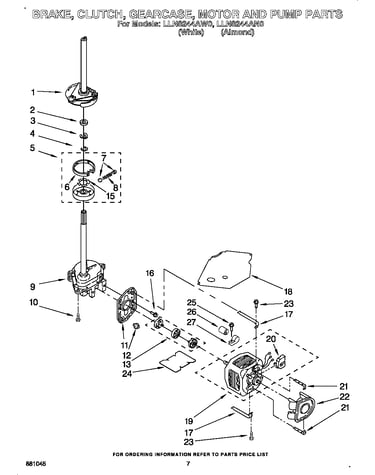 Brake, clutch, gearcase, motor and pump