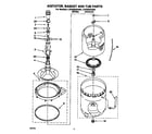 Whirlpool LSV9355AW0 agitator, basket and tub diagram