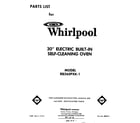 Whirlpool RB260PXK1 cover page diagram