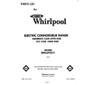 Whirlpool RE963PXKT1 front cover diagram