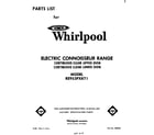 Whirlpool RE953PXKT1 front cover diagram