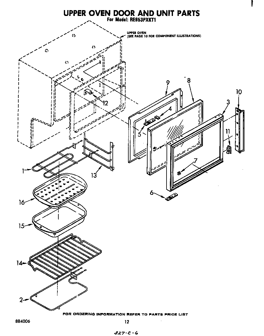 Upper oven door and unit