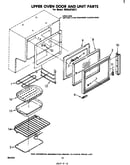 Upper oven door and unit