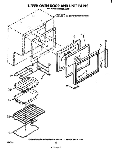 Upper oven door and unit