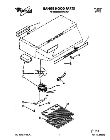 Range hood parts