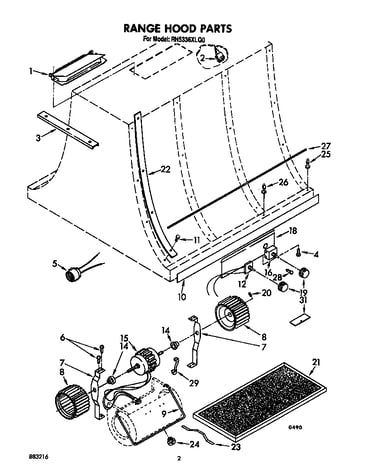 Range hood parts