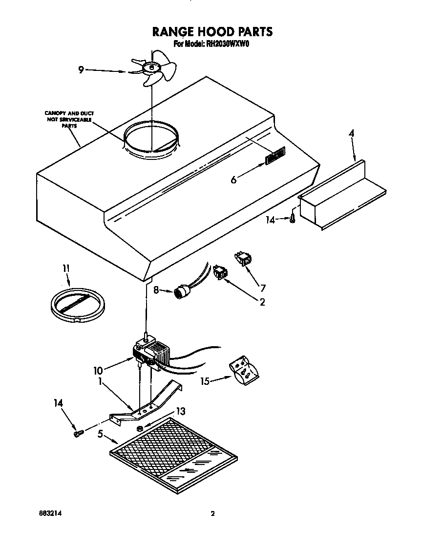 Range hood parts